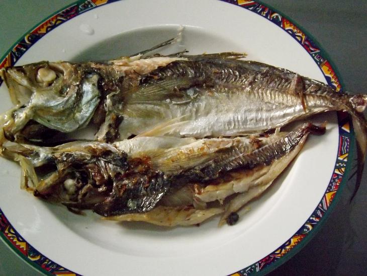 平底鍋煎的竹筴魚一夜干成品